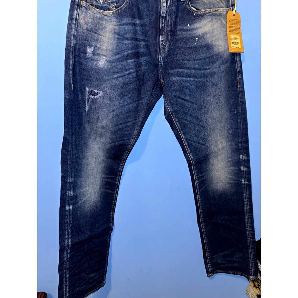 True Religion Ricky Relaxed Straight Jeans Dark Wash Made In Italy M18UD18A4I 38